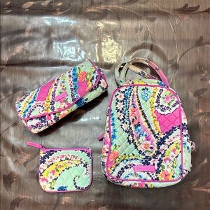 Vera Bradley Multicolor Lunch bag and Pouch Set